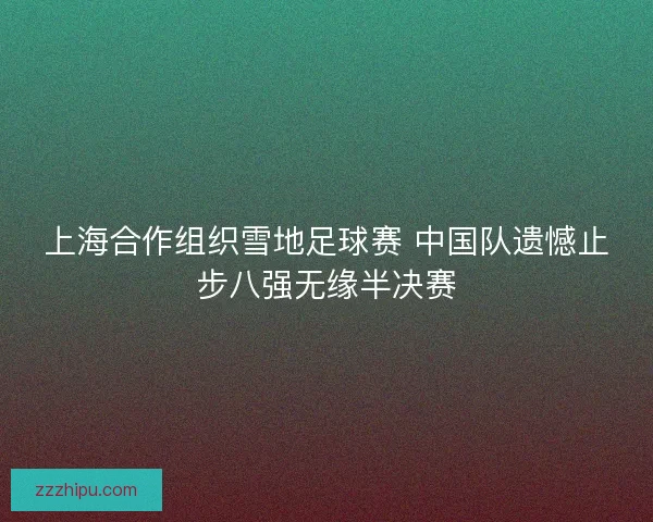 上海合作组织雪地足球赛 中国队遗憾止步八强无缘半决赛